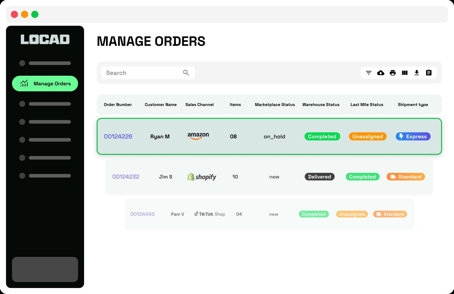 Locad dashboard preview